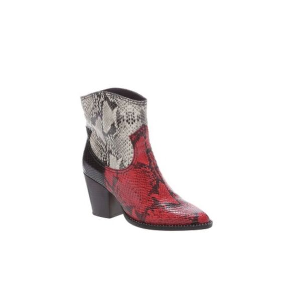 SCHUTZ | Shoes | Schutz Womens Red Snake Print Haven Toe Block Heel ...